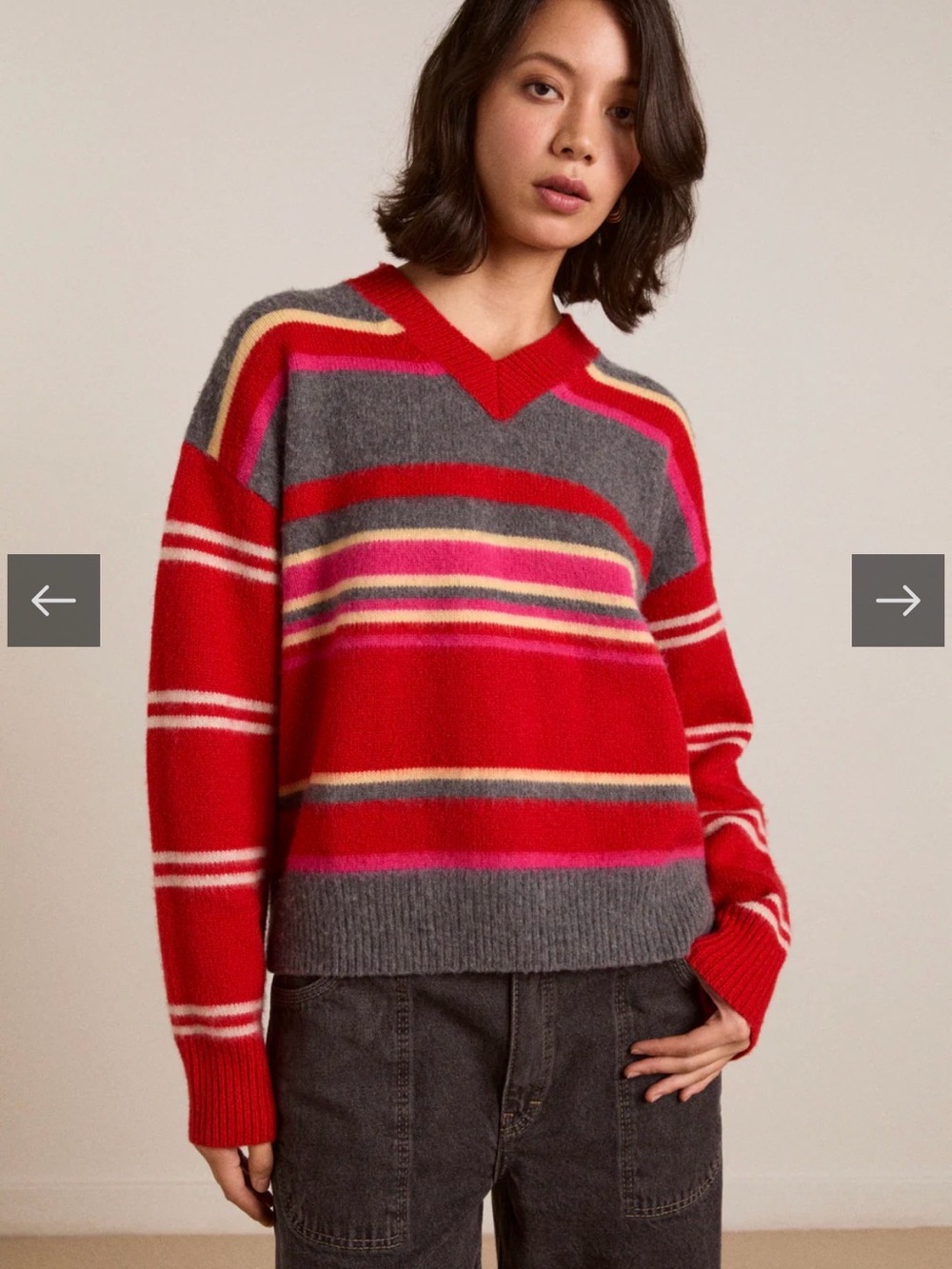 Damson Madder Rene Wool Merino V-neck Sweater